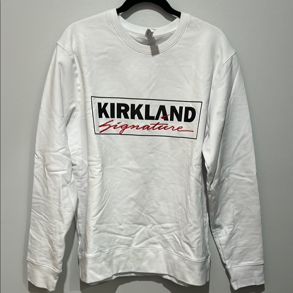 Costco Kirkland Signature Men's White Crewneck Sweatshirt